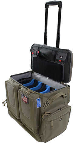 G*Outdoors GPS-T2112Rob Tactical Rolling Range Bag 10 Handguns Tan