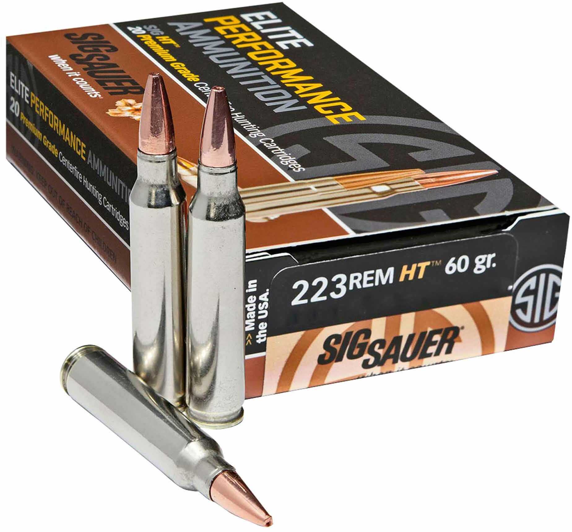 223 Rem 40 Grain Tipped Hollow Point 20 Rounds Sig Sauer Ammunition 223 Remington