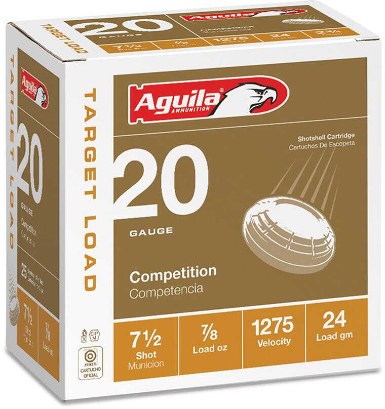 Aguila Target Shotshells 20 Ga 2-3/4" 7/8Oz 1275 Fps #7.5 25/ct