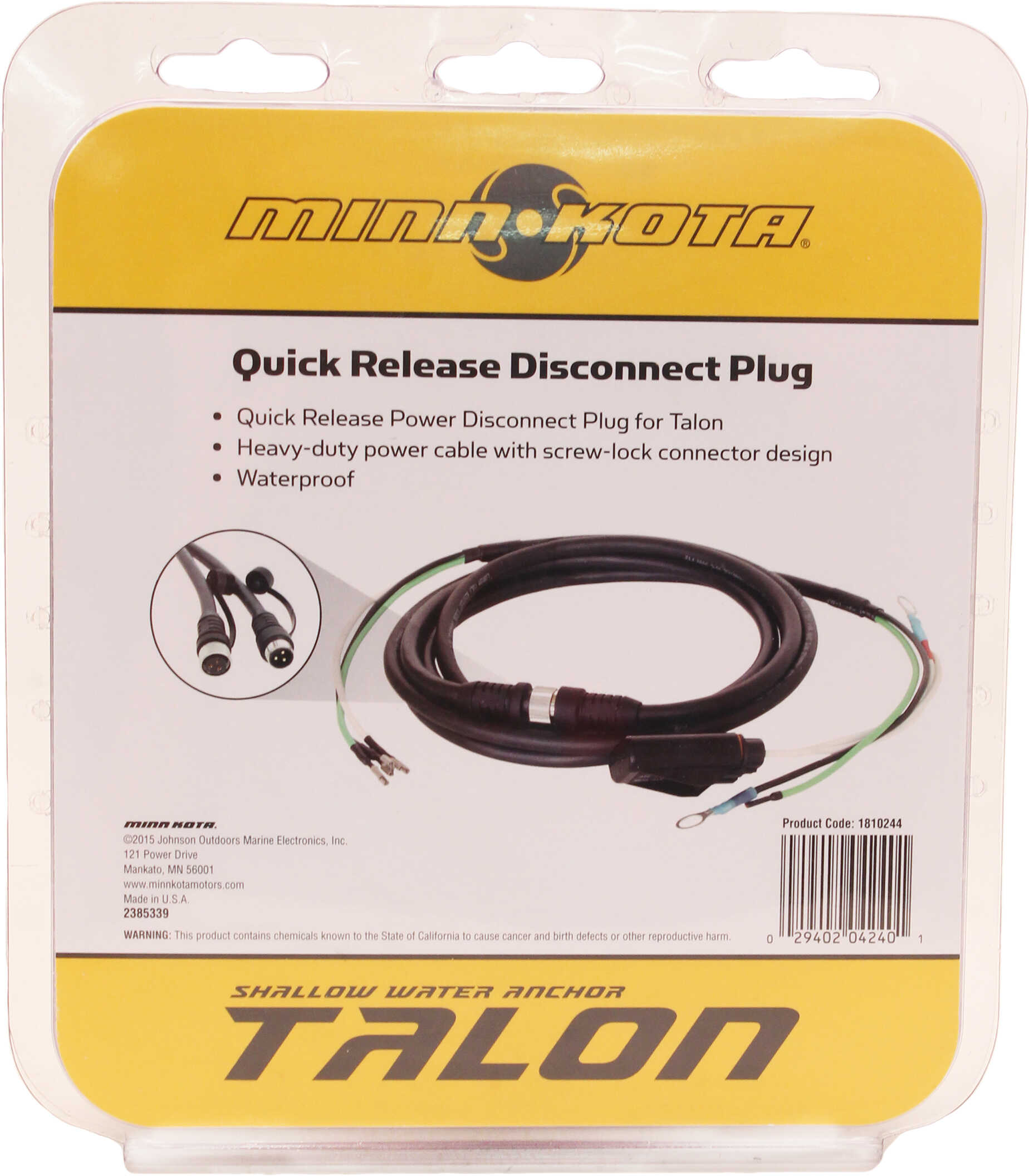 Minn Kota Talon Quick Release Disconnect Plug