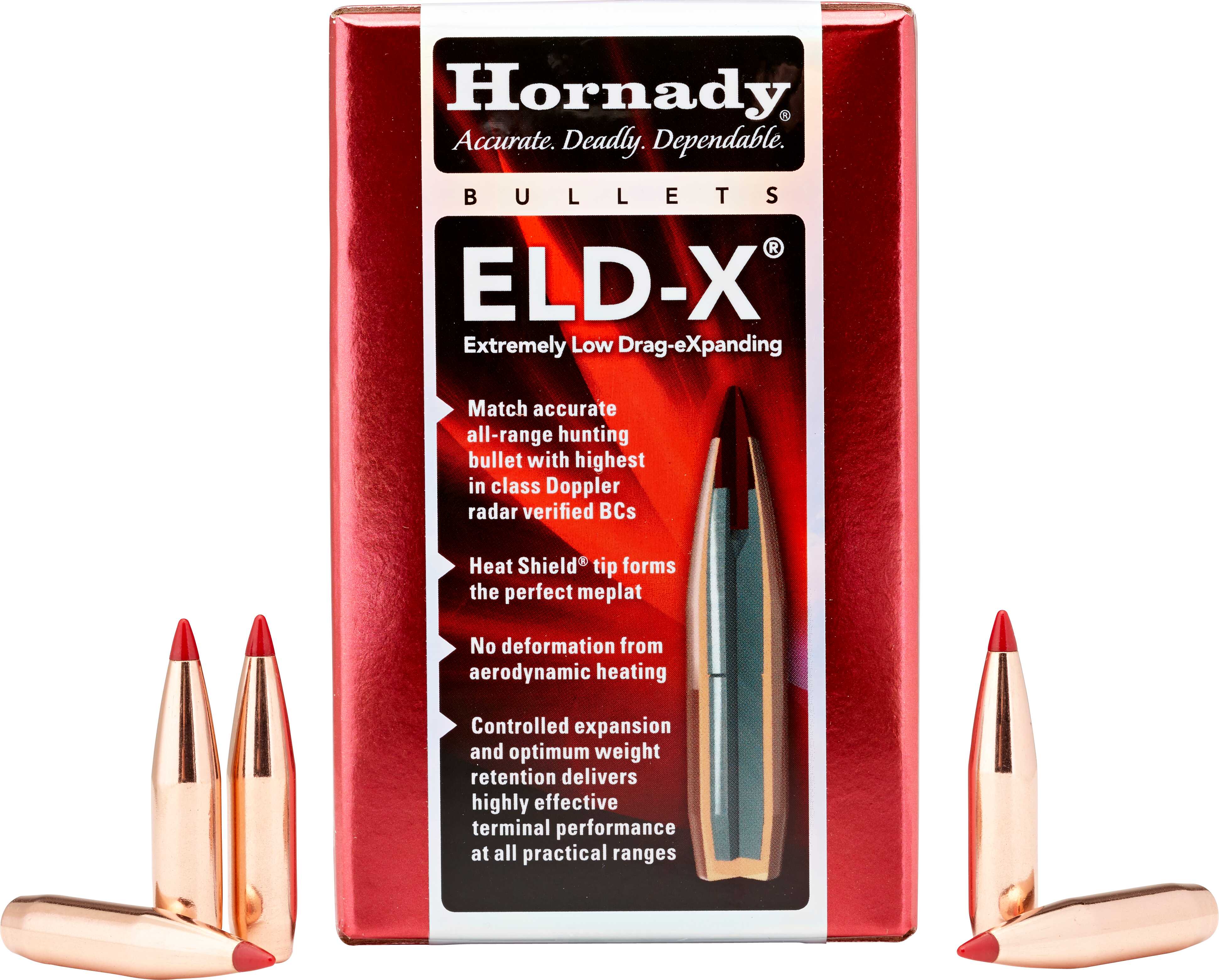 Hornady ELD-X Bullets With Heat Shield Tip 6.5mm .264" 143 Gr 100/Box