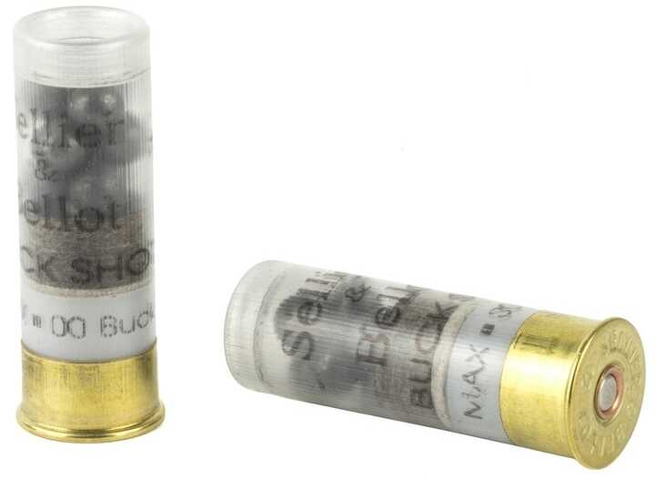 12 Gauge 2-3/4" Lead 00 Buck  9 Pellet 25 Rounds Sellier & Bello Shotgun Ammunition