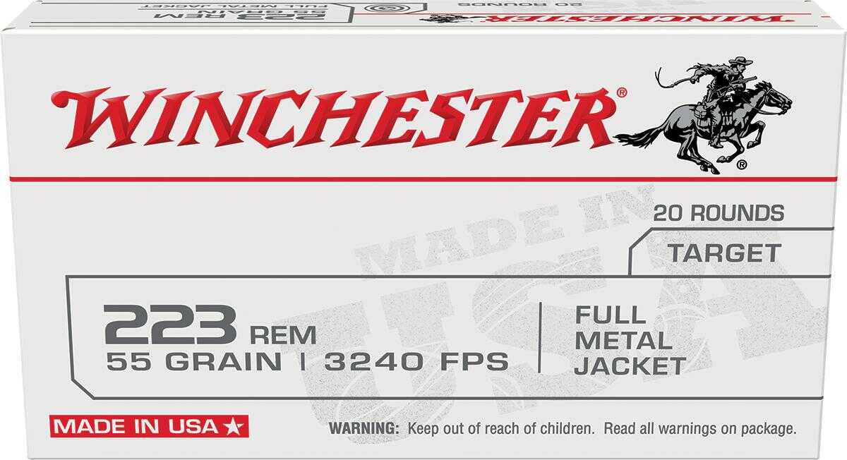 Winchester USA 223 Remington 55Gr FMJ 20Rd 50Bx/Cs