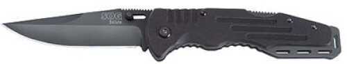 S.O.G SOG-Ff11-CP Salute 3.62" Folding Clip Point Plain Black Hardcased 8Cr13MoV SS Blade G10 Handle Includes Belt