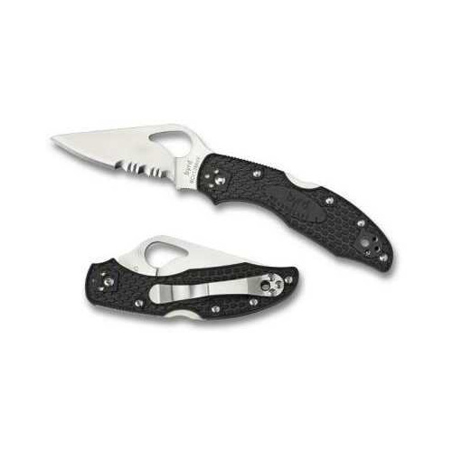 Spyderco Byrd Meadowlark Folder 8Cr13MoV SS Drop Point Blade Black Stainless Steel By04PSBK2