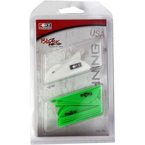 Bohning Blazer Vane Combo White/Neon Green 36 pk. Model: 101050WH/NG