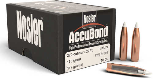 Nosler 270 Caliber .277 Diameter 150 Grain AccuBond 50 Count