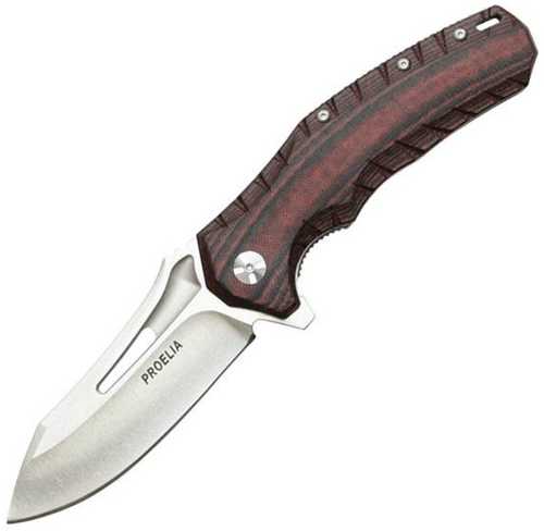 Proelia TX020 Folder 4in S&W Drop Blade Black/Red G-10