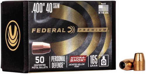 Federal PB40HS165 Hydra-Shok Component 10mm/40 S&W .400 165 GR Jacketed Hollow Point 50 Box