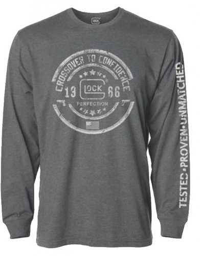 Glock, Crossover Long Sleeve,  Color Gray, Size Medium