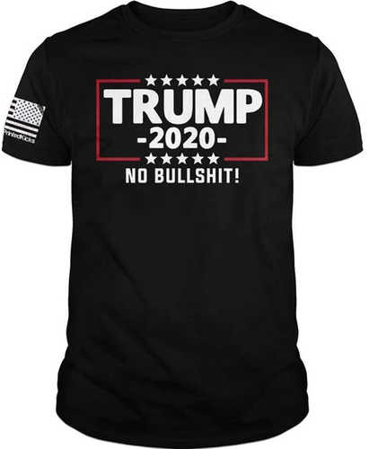 Printed Kick's  Trump 2020 No Bs Men's  T-shirt Black Medium