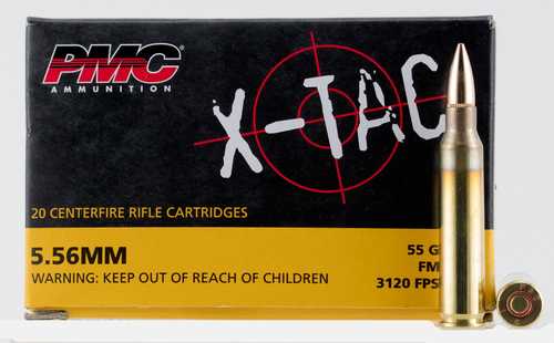 5.56mm Nato 55 Grain Full Metal Jacket 20 Rounds PMC Ammunition