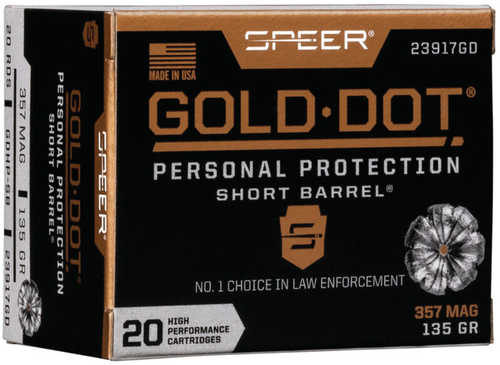 357 Mag 135 Grain Hollow Point 20 Rounds Speer Ammunition 357 Magnum