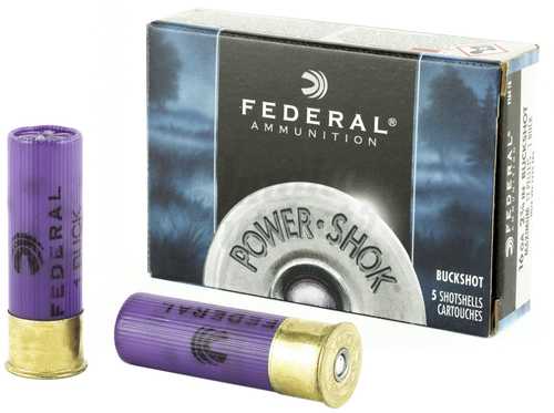 16 Gauge 2-3/4" Lead 1 Buck  12 Pellets 5 Rounds Federal Shotgun Ammunition