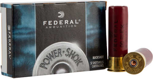 12 Gauge 3" Lead 00 Buck  15 Pellets 5 Rounds Federal Shotgun Ammunition