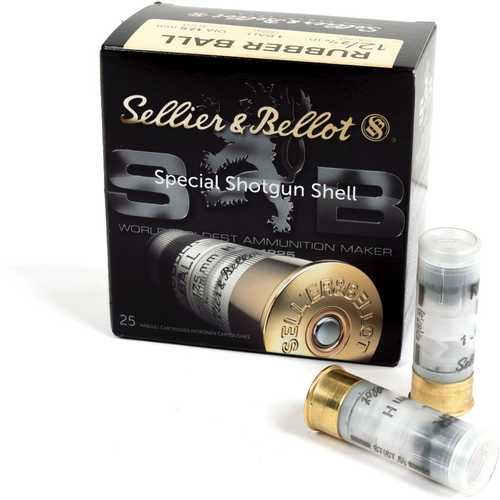 12 Gauge 2-3/4" Rubber Slug  2-11/16 oz 25 Rounds Sellier & Bello Shotgun Ammunition