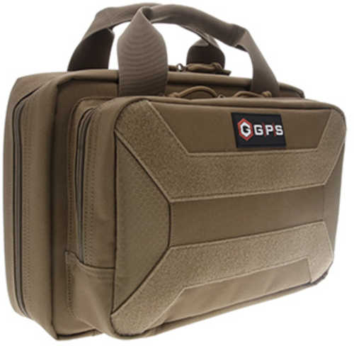 G*Outdoors Pc15-FDE Pistol Case Flat Dark Earth 600D Polyester With Mag Storage, Lockable Zippers & Cushioned Compartmen