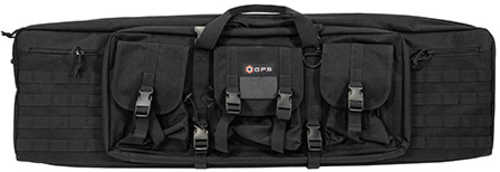 G*Outdoors DRC42 Double Rifle Case Black 600D Polyester With 2 Padded Pistol Sleeves, MOLLE Webbing & Lockable Zippers 4