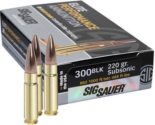 300 AAC Blackout 220 Grain Soft Point 20 Rounds Sig Sauer Ammunition