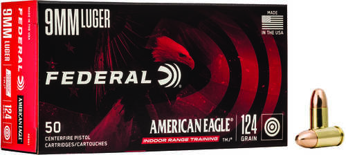 9mm Luger 115 Grain Full Metal Jacket 50 Rounds Federal Ammunition