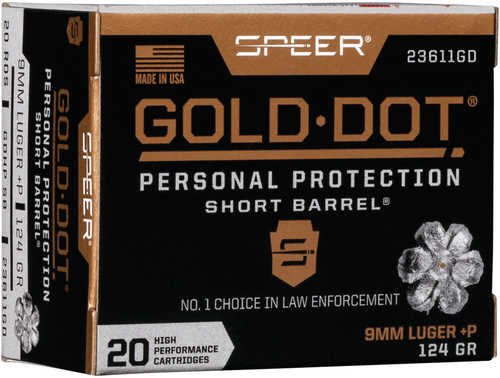 9mm Luger 124 Grain Hollow Point 20 Rounds Speer Ammunition