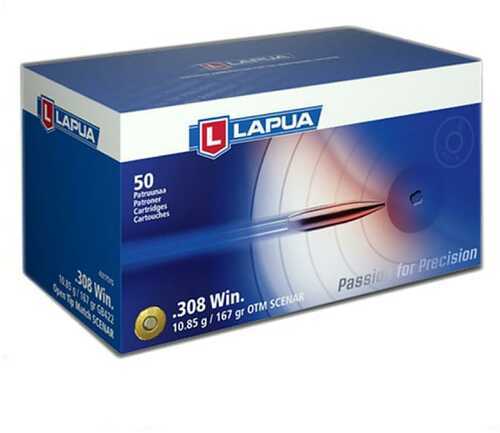 Lapua OTM Rifle Ammo 308 Winchester 167Gr Scenar 50/ct