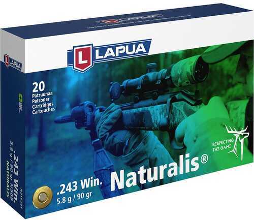 Lapua Naturalis Solid Rifle Ammo 243 Winchester 90 Gr 20/ct