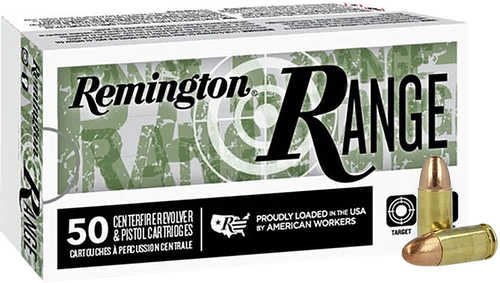 Remington Ammunition R27780 Range 9mm Luger 124 Gr Full Metal Jacket (FMJ) 50 Per Box/ 20 Cs