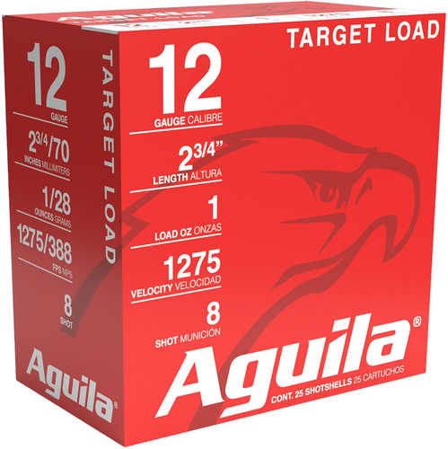 Aguila Target Shotshells 12 Ga 2-3/4" 1Oz 1275 Fps #8 25/ct