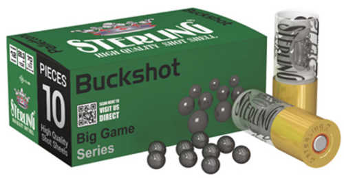 Sterling Shotshell 12 Gauge 2.75" 00 Buck 9 Pellet 10 Per Box