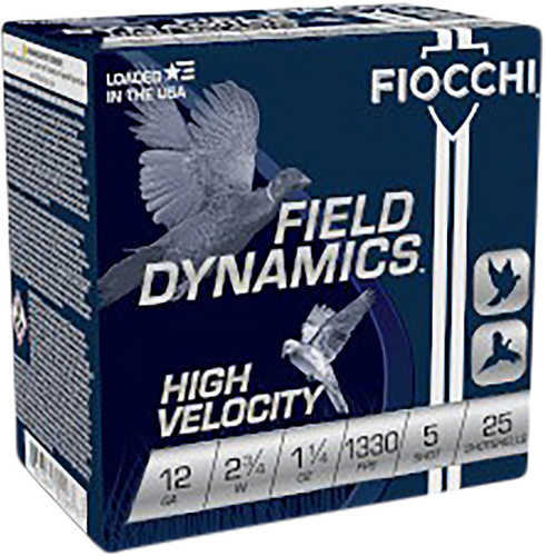 12 Gauge 2-3/4" Lead #5  1-1/4 oz 25 Rounds Fiocchi Shotgun Ammunition