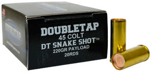 DoubleTap Ammunition SnakeShot 45 Long Colt 220 Grain #9 Shot with Hardcast Full Wadcutter 20 Round Box 45CSSS2