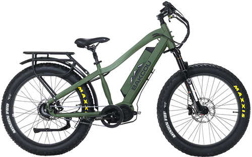 Bakcou E-bikes B-MJ-Mg-B25 Mule Jager Matte Army Green 18" W/Stand Over Height Of 29.50" Frame, Rohloff E-14 (500/14) Sp