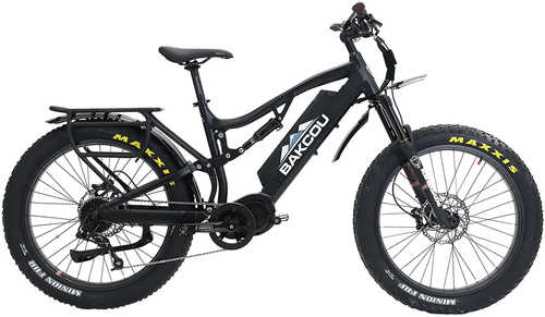 Bakcou E-bikes B-S19-B-B25 Storm 25 Large Matte Black 19" W/Stand Over Height Of 30.50" Frame, Sram 9sp, 40T Front & Sra