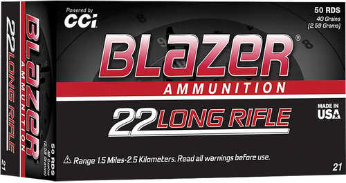 22 Long Rifle 40 Grain Lead 50 Rounds CCI Ammunition