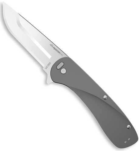 Outdoor Edge VX130A Razor VX1 EDC 3" Folding Plain Satin 420J2 SS Blade, Gray Anodized Aluminum Handle