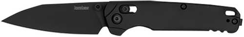 Kershaw 6105Black Bel Air 3" Folding Reverse Tanto Plain Blackwash CPM MagnaCut Steel Blade, Black Aluminum Handle