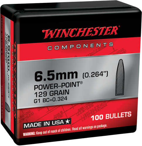 Winchester Power-Point 6.5 Creedmoor 129 Gr Bullets 100 Per Box