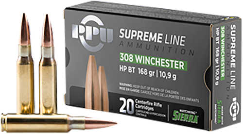 TR&Z Supreme Line 308 Win 168 gr Sierra MatchKing BTHP Ammo 20 Per Box