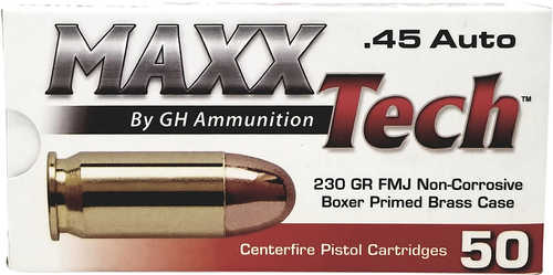 MaxxTech 45 ACP 230 Gr Full Metal Jacket 50 Per Box PTGB45B