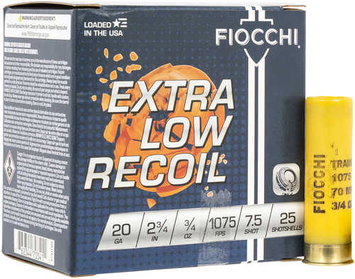 Fiocchi 20LITE75 Exacta Target Low Recoil Trainer 20Gauge 2.75" 3/4oz 7.5Shot 25 Per Box