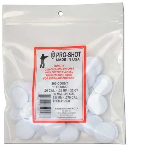 Pro-Shot 1-300 Cotton Flannel Pouches 1" Round Cleaning Patches .22 -.270 Cal