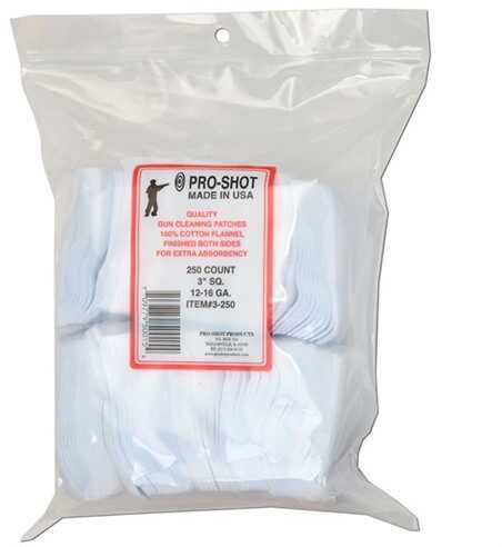 Pro-Shot 3-250 Cotton Flannel Pouches 3" Square 12-16 Ga