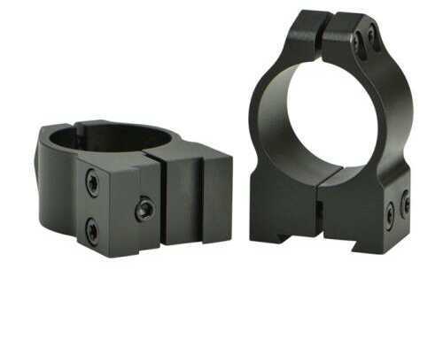 Warne 1B1M CZ527 Ring Set 1" Dia Medium Aluminum Black Matte