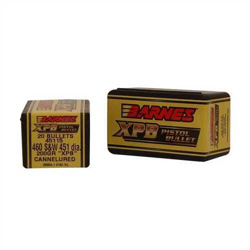 Barnes 460 S&W .451 Diameter 200 Grain XPB Pistol X-Bullet 20 Count