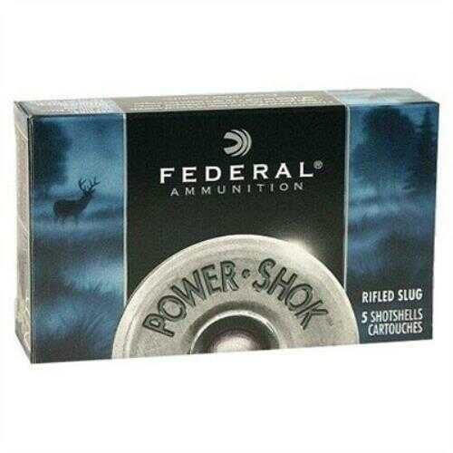 20 Gauge 2-3/4" Lead Slug  3/4 oz 5 Rounds Federal Shotgun Ammunition