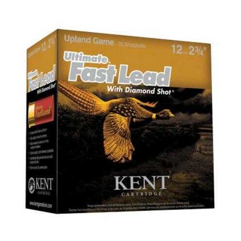 12 Gauge 2-3/4" Lead #4  1-3/8 oz 25 Rounds Kent Cartridges Shotgun Ammunition