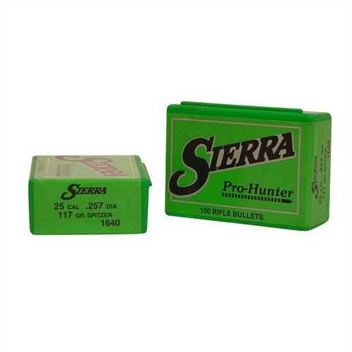 Sierra Pro Hunter Rifle Bullets 257 Caliber 117 Grain Spitzer 100/Box Md: 1640