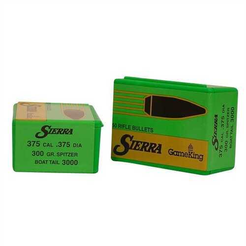 Sierra Gameking 375 Caliber 300 Grain Boat Tail Spitzer 50/Box Md: 3000 Bullets