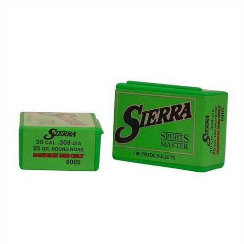 Sierra Sports Masters 308 Caliber 85 Grain Round Nose 100/Box Md: